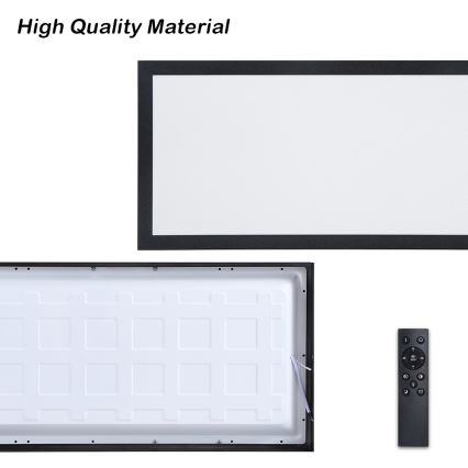 Brilagi - LED Stmievateľné kúpeľňové stropné svietidlo FRAME SMART LED/30W/230V 30x60 cm 3000-6000K  IP44 čierna  + diaľkové ovládanie