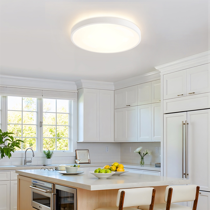 Brilagi - LED stmievateľné stropné svietidlo GLASS POOL DOUBLE LED/60W/230V 3000-6000K 50 cm biela + diaľkové ovládanie