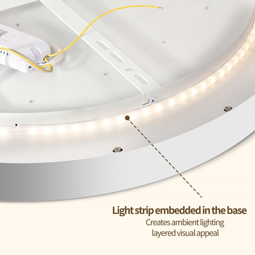 Brilagi - LED stmievateľné stropné svietidlo GLASS POOL DOUBLE LED/60W/230V 3000-6000K 50 cm biela + diaľkové ovládanie