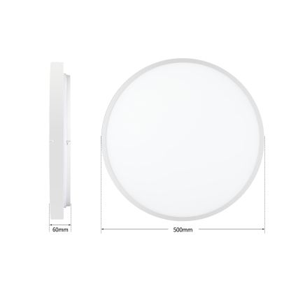 Brilagi - LED stmievateľné stropné svietidlo GLASS POOL DOUBLE LED/60W/230V 3000-6000K 50 cm biela + diaľkové ovládanie