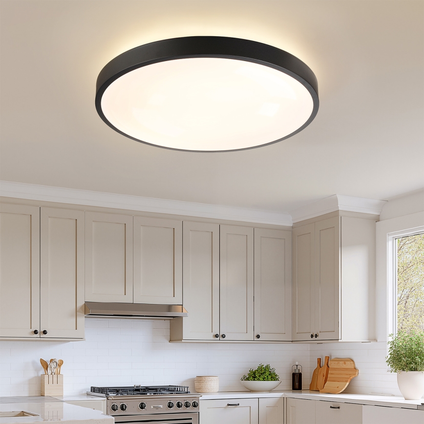 Brilagi - LED stmievateľné stropné svietidlo GLASS POOL DOUBLE LED/80W/230V 3000-6000K 60 cm čierna + diaľkové ovládanie