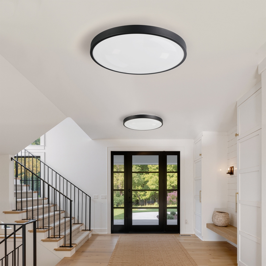 Brilagi - LED stmievateľné stropné svietidlo GLASS POOL DOUBLE LED/80W/230V 3000-6000K 60 cm čierna + diaľkové ovládanie