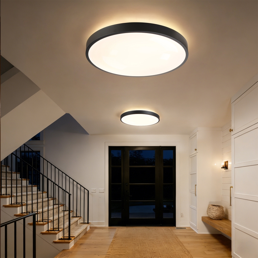 Brilagi - LED stmievateľné stropné svietidlo GLASS POOL DOUBLE LED/80W/230V 3000-6000K 60 cm čierna + diaľkové ovládanie