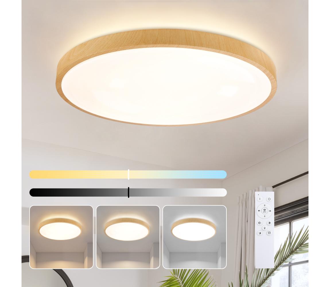 Brilagi-LED Stmievateľné svietidlo GLASS POOL DOUBLE LED/80W/230V 60 cm dek. dreva+DO BRI753