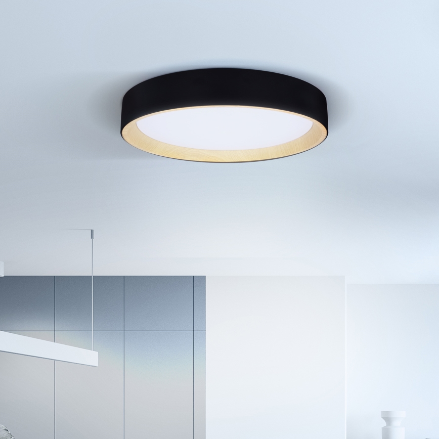Brilagi - LED Stmievateľné stropné svietidlo LARIOS LED/48W/230V 3000-6500K ø 39 cm čierna + diaľkové ovládanie
