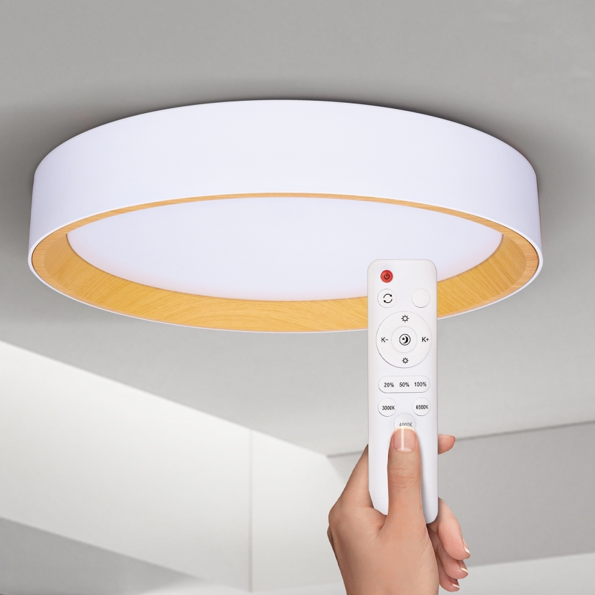 Brilagi - LED Stmievateľné stropné svietidlo LARIOS LED/60W/230V 3000-6500K ø 49 cm biela + diaľkové ovládanie