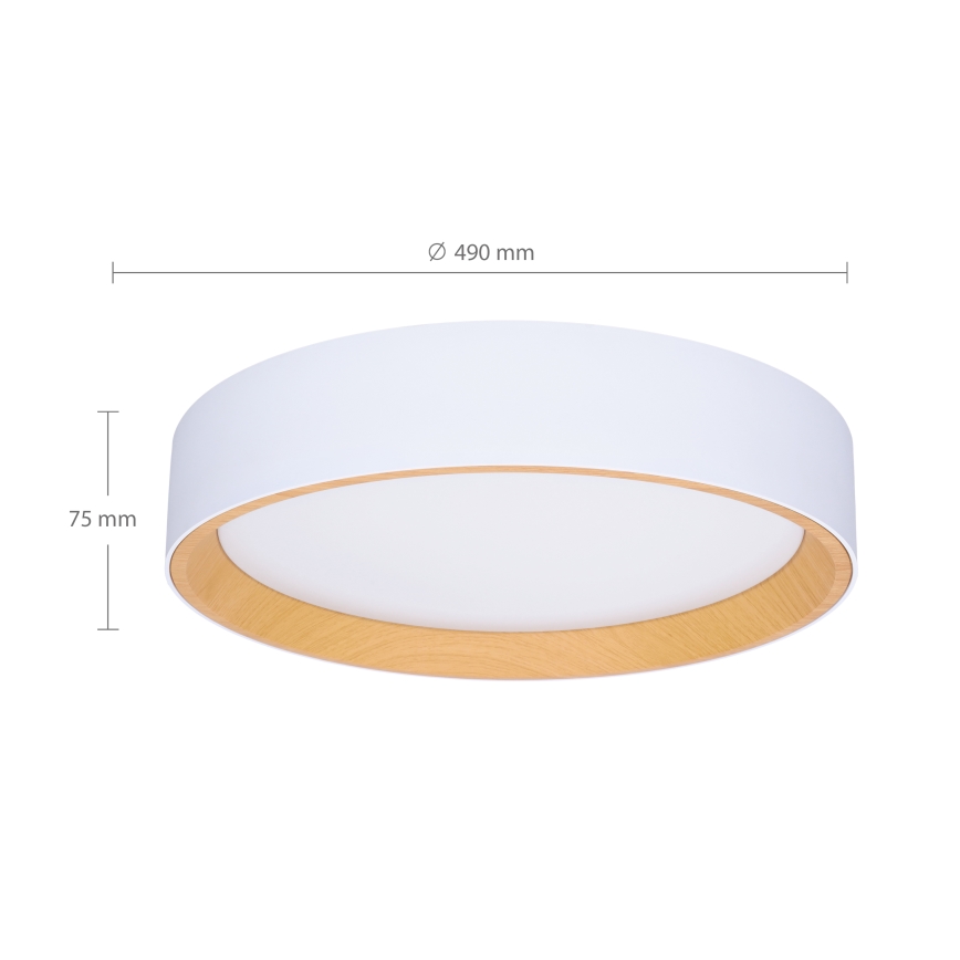 Brilagi - LED Stmievateľné stropné svietidlo LARIOS LED/60W/230V 3000-6500K ø 49 cm biela + diaľkové ovládanie