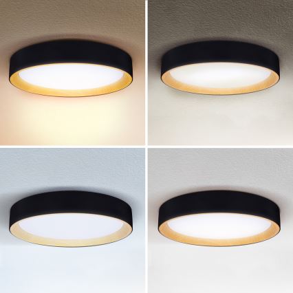 Brilagi - LED Stmievateľné stropné svietidlo LARIOS LED/60W/230V 3000-6500K ø 49 cm čierna + diaľkové ovládanie