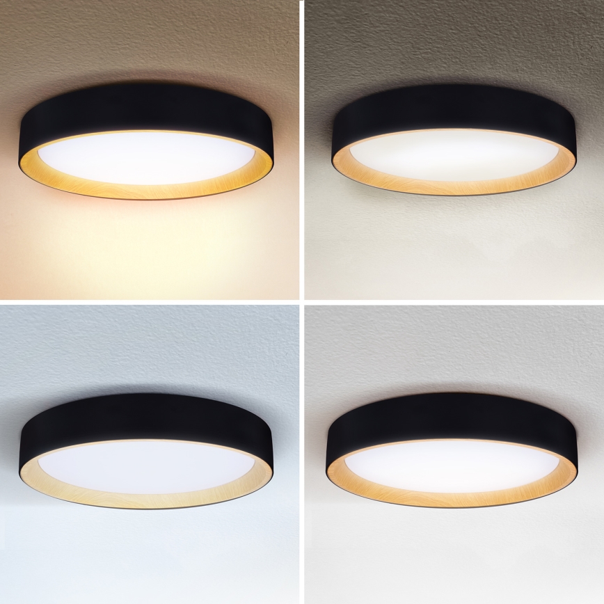 Brilagi - LED Stmievateľné stropné svietidlo LARIOS LED/60W/230V 3000-6500K ø 49 cm čierna + diaľkové ovládanie