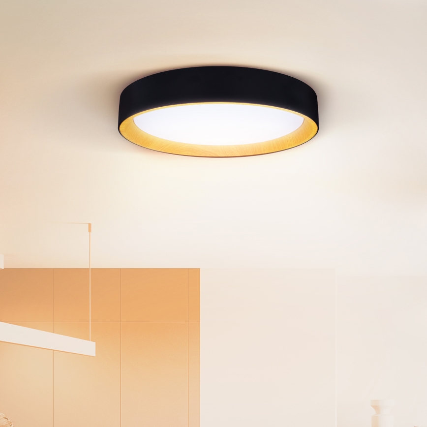 Brilagi - LED Stmievateľné stropné svietidlo LARIOS LED/60W/230V 3000-6500K ø 49 cm čierna + diaľkové ovládanie