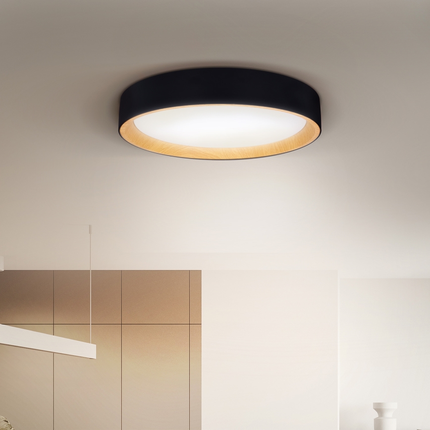 Brilagi - LED Stmievateľné stropné svietidlo LARIOS LED/60W/230V 3000-6500K ø 49 cm čierna + diaľkové ovládanie