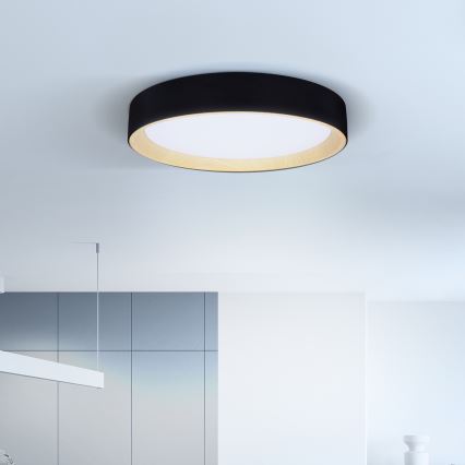 Brilagi - LED Stmievateľné stropné svietidlo LARIOS LED/60W/230V 3000-6500K ø 49 cm čierna + diaľkové ovládanie