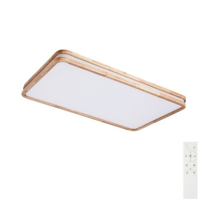 BRILAGI - LED stmievateľné stropné svietidlo MOLINA SQUARE LED/128W/230V 3000-6000K dub 90x60 cm + diaľkové ovládanie