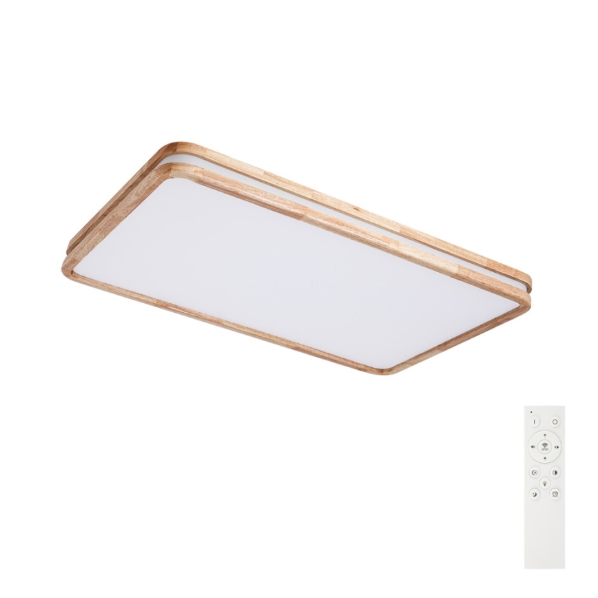 BRILAGI - LED stmievateľné stropné svietidlo MOLINA SQUARE LED/128W/230V 3000-6000K dub 90x60 cm + diaľkové ovládanie