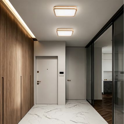 BRILAGI - LED stmievateľné stropné svietidlo MOLINA SQUARE LED/48W/230V 3000-6000K dub 40x40 cm + diaľkové ovládanie