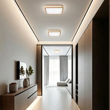BRILAGI - LED stmievateľné stropné svietidlo MOLINA SQUARE LED/48W/230V 3000-6000K dub 40x40 cm + diaľkové ovládanie