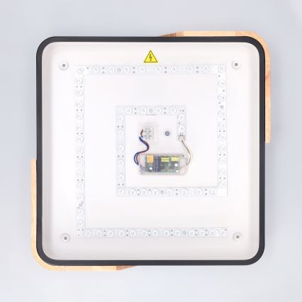 Brilagi - stmievateľné LED stropné svietidlo PILANA LED/48W/230V 3000-6500K dub/čierna 42x42 cm + diaľkové ovládanie