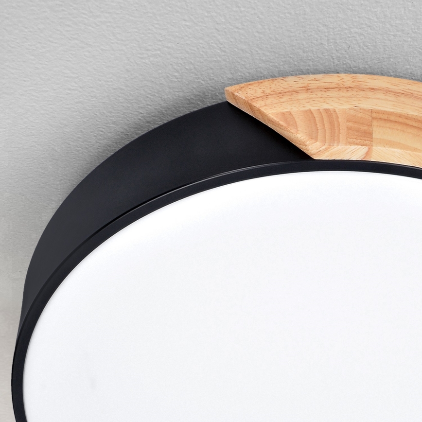 Brilagi - LED stmievateľné stropné svietidlo PILANA LED/60W/230V 3000-6500K dub/čierna pr. 58,5 cm  + diaľkové ovládanie