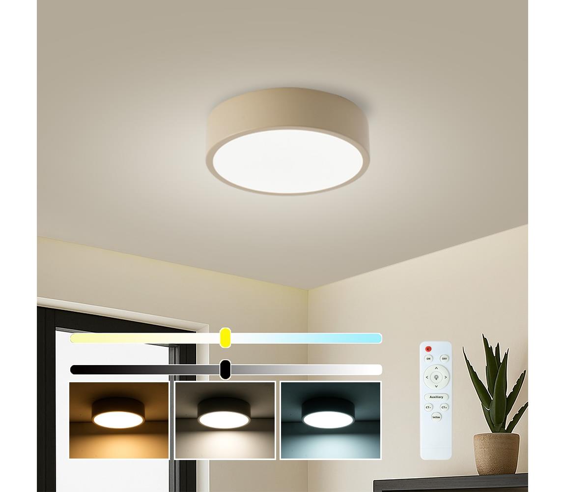 Brilagi -LED Stmievateľné svietidlo POOL LED/18W/230V 3000-6000K 20 cm béžové + diaľkový ovládač BRI544