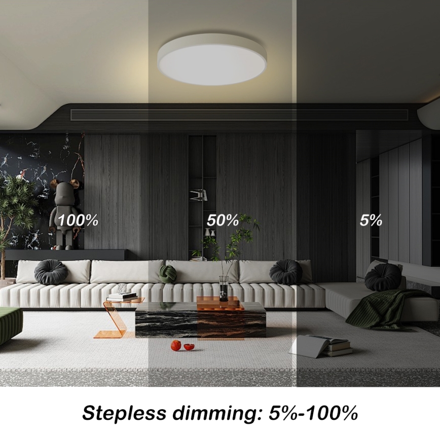 Brilagi - LED Stmievateľné stropné svietidlo POOL LED/60W/230V 3000-6000K pr. 60 cm biele + diaľkové ovládanie