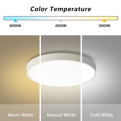 Brilagi - LED Stmievateľné stropné svietidlo POOL LED/60W/230V 3000-6000K pr. 60 cm biele + diaľkové ovládanie