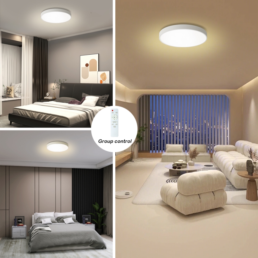 Brilagi - LED Stmievateľné stropné svietidlo POOL LED/60W/230V 3000-6000K pr. 60 cm biele + diaľkové ovládanie