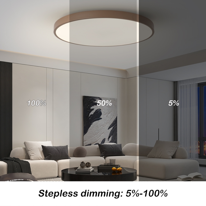 Brilagi - stmievateľné LED svietidlo POOL SMART LED/100W/230V priemer 80 cm 3000-6000K Wi-Fi Tuya + diaľkové ovládanie hnedé