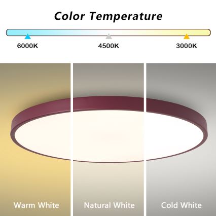 Brilagi - Stmievateľné LED svietidlo POOL SMART LED/100W/230V priemer 80 cm 3000-6000K Wi-Fi Tuya + diaľkové ovládanie bordové