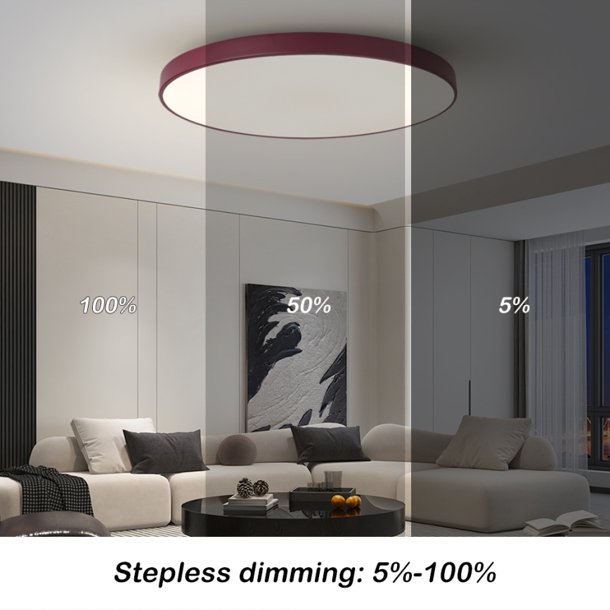 Brilagi - Stmievateľné LED svietidlo POOL SMART LED/100W/230V priemer 80 cm 3000-6000K Wi-Fi Tuya + diaľkové ovládanie bordové