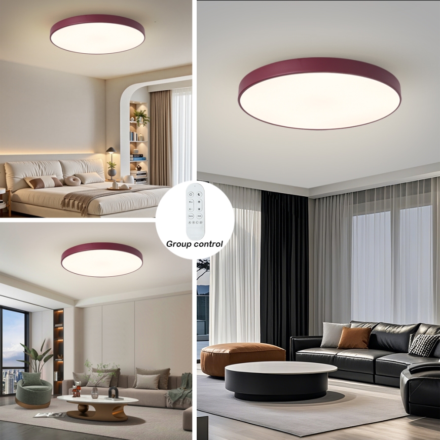Brilagi - Stmievateľné LED svietidlo POOL SMART LED/100W/230V priemer 80 cm 3000-6000K Wi-Fi Tuya + diaľkové ovládanie bordové