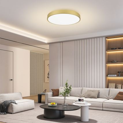 Brilagi - stmievateľné stropné LED svietidlo POOL SMART LED/100W/230V 3000-6000K 80 cm zlaté Wi-Fi Tuya + diaľkové ovládanie