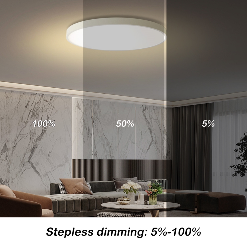 Brilagi - LED Stmievateľné stropné svietidlo POOL SMART LED/100W/230V 3000-6000K priemer 80 cm Wi-Fi Tuya biela + diaľkové ovládanie