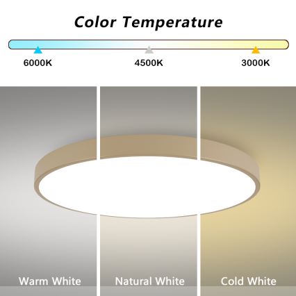 Brilagi - LED stmievateľné stropné svietidlo POOL SMART LED/128W/230V 3000-6000K 100 cm béžové Wi-Fi Tuya + diaľkové ovládanie