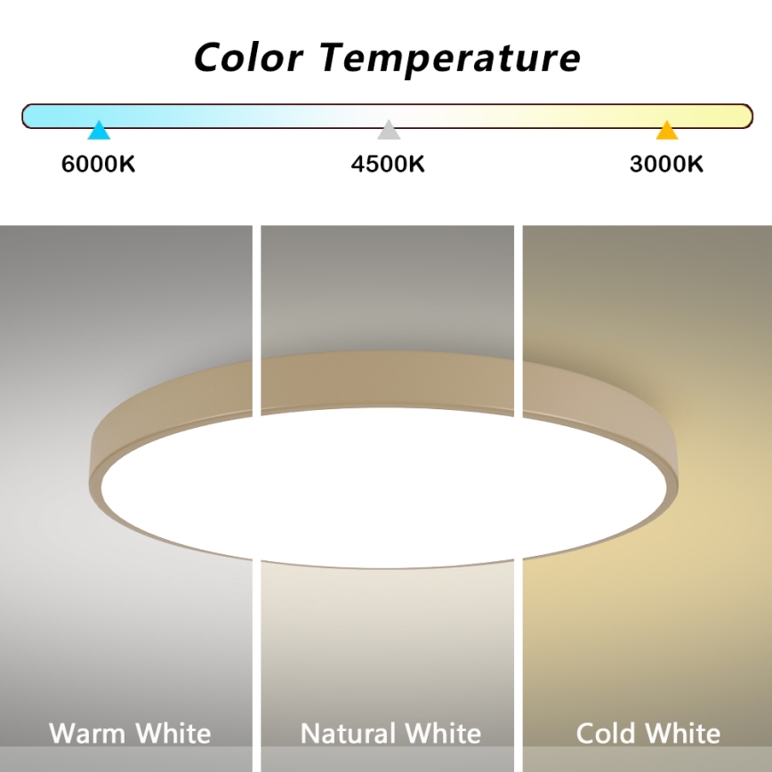 Brilagi - stmievateľné stropné LED svietidlo POOL SMART LED/128W/230V 3000-6000K 100 cm béžová Wi-Fi Tuya + diaľkové ovládanie