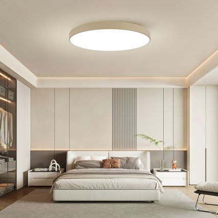 Brilagi - stmievateľné stropné LED svietidlo POOL SMART LED/128W/230V 3000-6000K 100 cm béžová Wi-Fi Tuya + diaľkové ovládanie