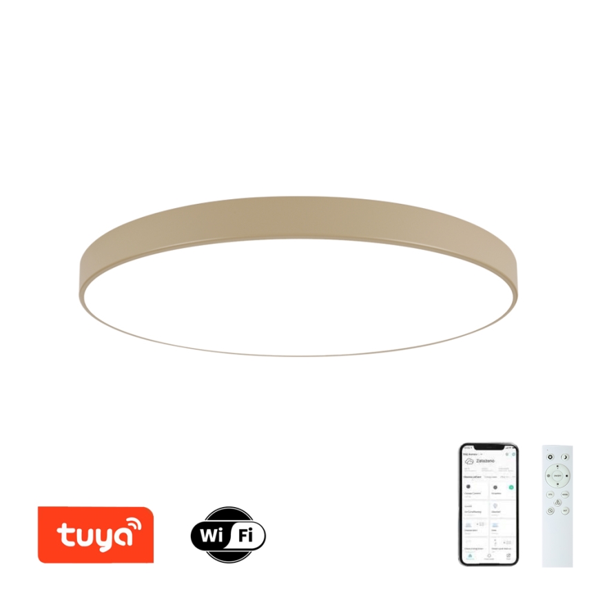Brilagi - stmievateľné stropné LED svietidlo POOL SMART LED/128W/230V 3000-6000K 100 cm béžová Wi-Fi Tuya + diaľkové ovládanie