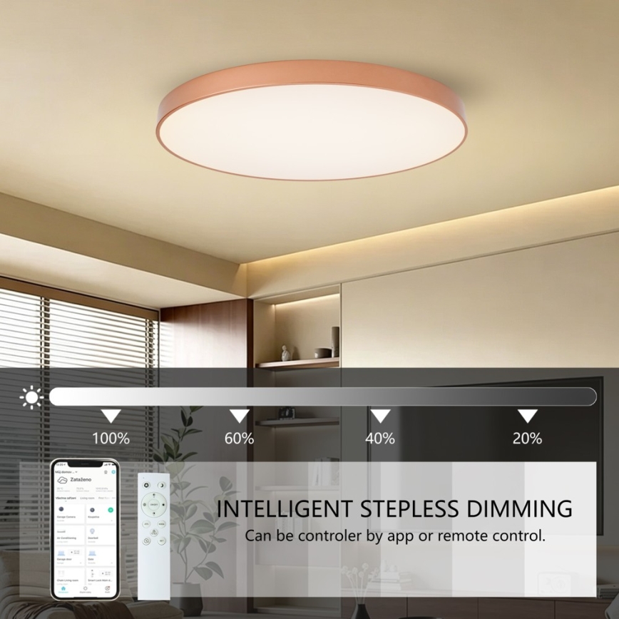 BRILAGI - LED Stmievateľné stropné svietidlo POOL SMART LED/128W/230V 100 cm 3000-6000K Wi-Fi Tuya bronzové + diaľkové ovládanie