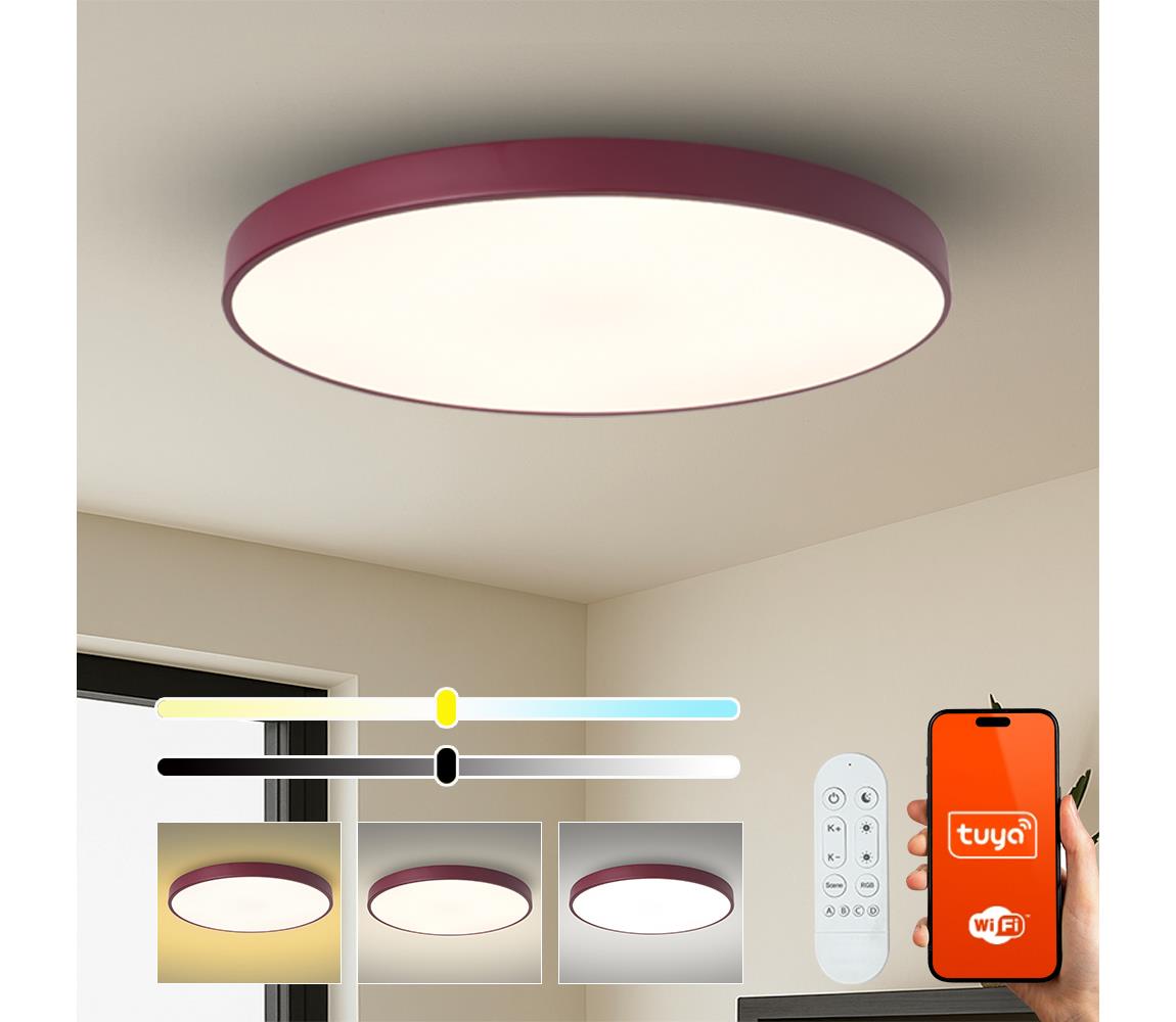 Brilagi-LED Stmievateľné svietidlo POOL SMART LED/128W/230V 100 cm Wi-Fi Tuya+diaľkové ovládanie bordová BRI721