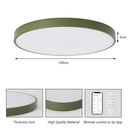 Brilagi - LED stmievateľné svietidlo POOL SMART LED/128W/230V priemer 100 cm 3000-6000K Wi-Fi Tuya + diaľkové ovládanie zelené