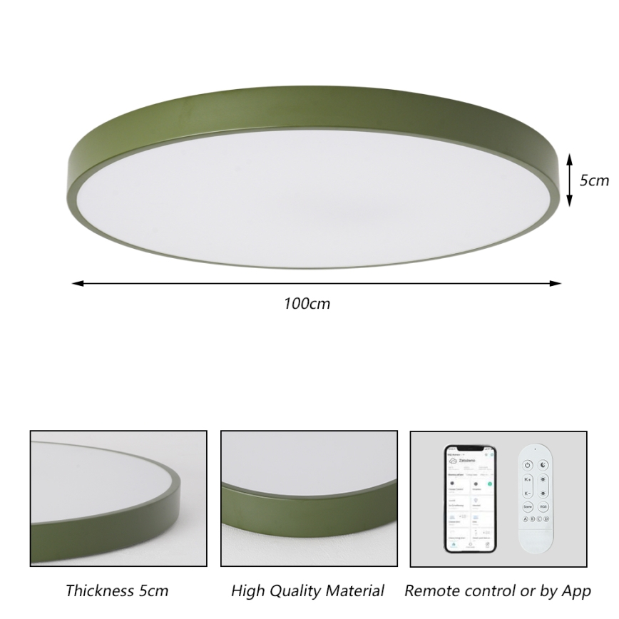 Brilagi - LED stmievateľné svietidlo POOL SMART LED/128W/230V priemer 100 cm 3000-6000K Wi-Fi Tuya + diaľkové ovládanie zelené