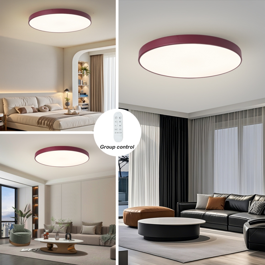 Brilagi - Stmievateľné LED svietidlo POOL SMART LED/128W/230V pr. 100 cm 3000-6000K Wi-Fi Tuya + diaľkové ovládanie bordó