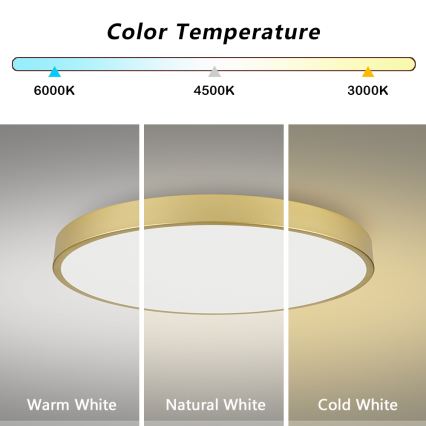 Brilagi - LED stmievaľné stropné svietidlo POOL SMART LED/128W/230V 3000-6000K 100 cm zlaté Wi-Fi Tuya + diaľkové ovládanie