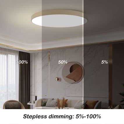 Brilagi - LED stmievateľné stropné svietidlo POOL SMART LED/180W/230V 3000-6000K 120 cm béžové Wi-Fi Tuya + diaľkové ovládanie