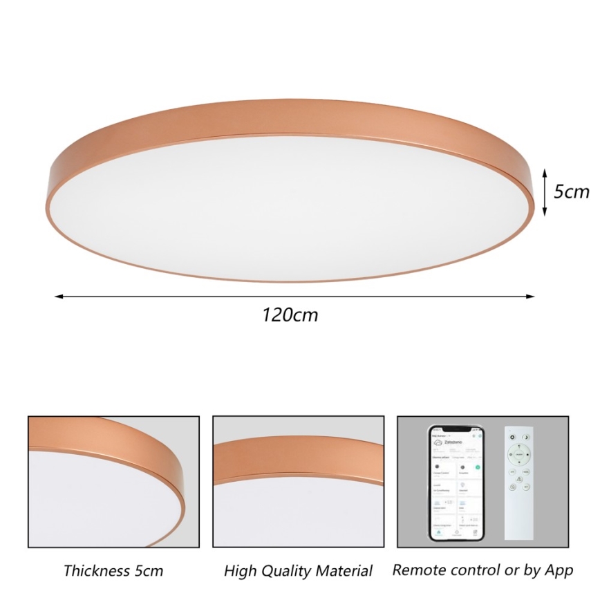 BRILAGI - LED stmievateľné stropné svietidlo POOL SMART LED/180W/230V 3000-6000K 120 cm bronzové Wi-Fi Tuya + diaľkové ovládanie