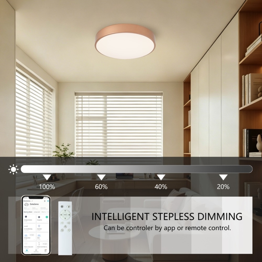 BRILAGI - LED Stmievateľné stropné svietidlo POOL SMART LED/48W/230V 3000-6000K pr. 40 cm Wi-Fi Tuya medené + diaľkové ovládanie