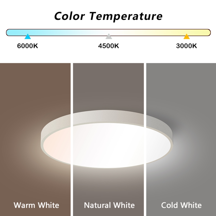 Brilagi - LED Stmievateľné stropné svietidlo POOL SMART LED/48W/230V 40 cm 3000-6000K Wi-Fi Tuya + diaľkové ovládanie biela