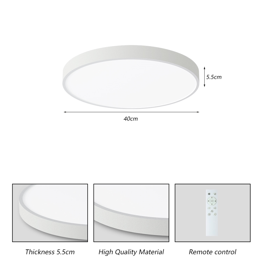 Brilagi - LED stmievateľné stropné svietidlo POOL SMART LED/48W/230V 40 cm 3000-6000K Wi-Fi Tuya + diaľkové ovládanie biela