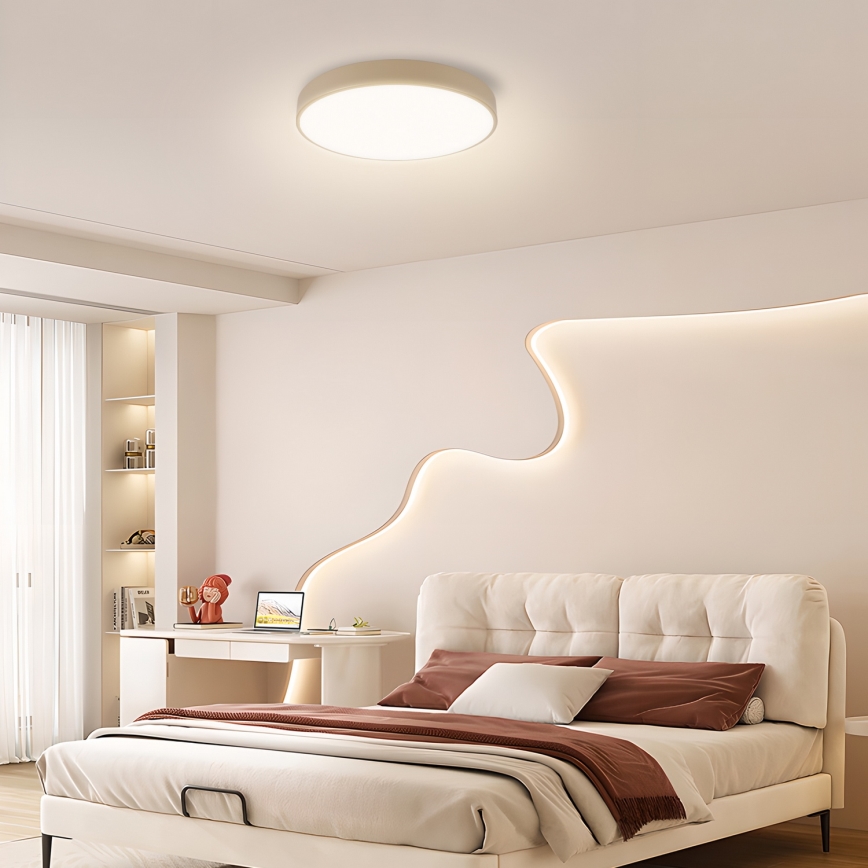Brilagi - LED Stmievateľné stropné svietidlo POOL SMART LED/48W/230V 3000-6000K pr. 40 cm Wi-Fi Tuya béžová + diaľkové ovládanie