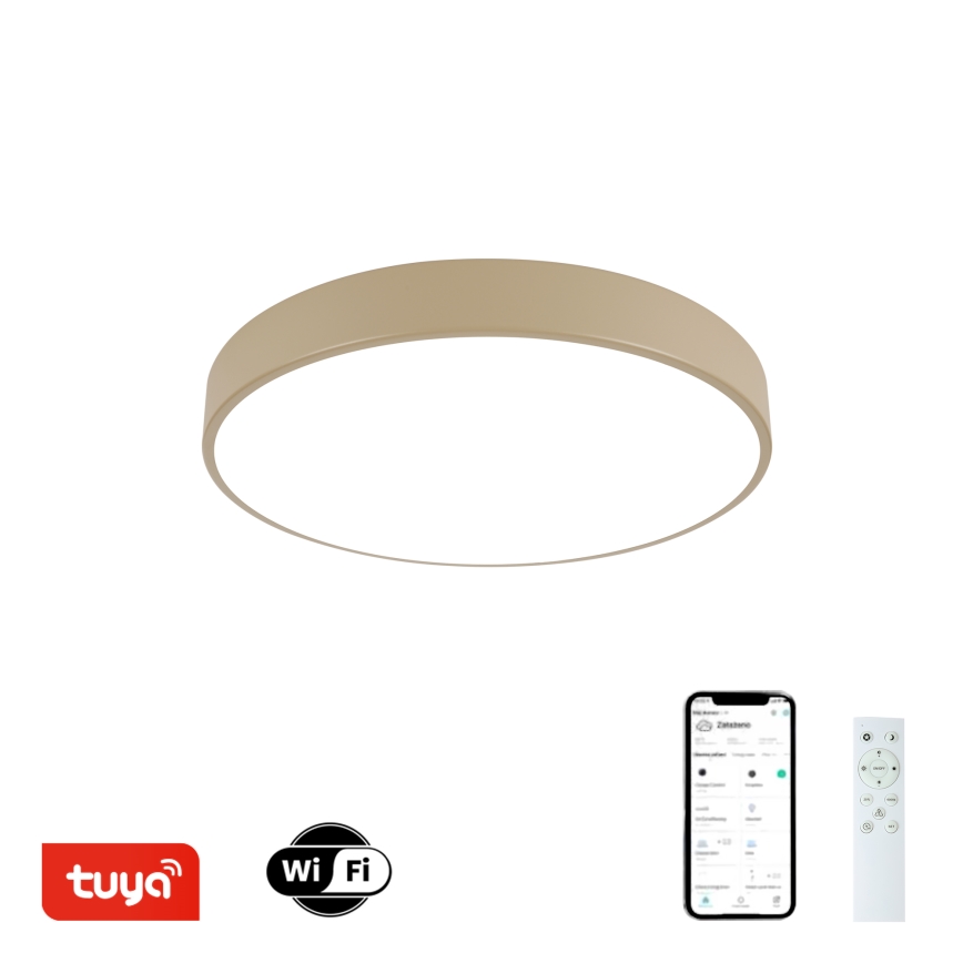 Brilagi - LED Stmievateľné stropné svietidlo POOL SMART LED/48W/230V 3000-6000K pr. 40 cm Wi-Fi Tuya béžová + diaľkové ovládanie
