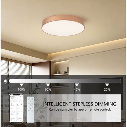 Brilagi - LED stmievateľné stropné svietidlo POOL SMART LED/60W/230V 3000-6000K pr. 50 cm Wi-Fi Tuya bronzová + diaľkové ovládanie